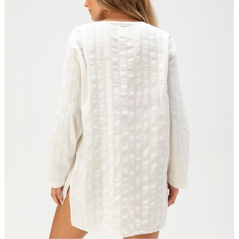 White Lace-Up Swim Cover-Up - Picture 4 of 6